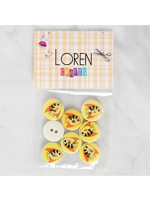 Loren Crafts 8'li Balık Düğme - 1165