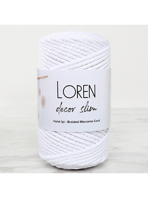 Loren Decor Slim 3 Büküm Makrome Ipi Beyaz - L001