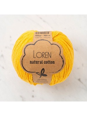 Loren Natural Cotton Hardal Sarı El Örgü İpi - R002 - 33919