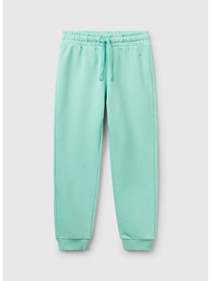 Benetton Lastikli Paça Su Yeşili Kız Çocuk Eşofman Altı 3J68CF02H