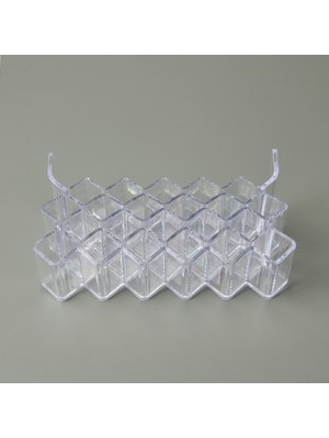 Simple Living 22 Bölmeli Rujluk Organizer - Şeffaf - 22X8X14 cm