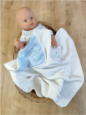 Tomuycuk Başlıklı Jumbo Fil Erkek Bebek Soft Battaniye