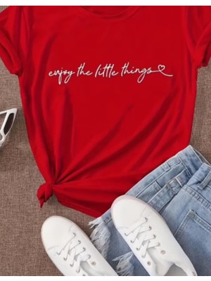 Kadın T-Shirt, Baskılı T-Shirt, Rahat Kesim, Casual Tişört