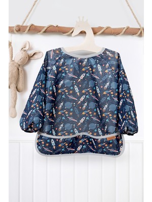 Hamur Proof Uzun Kollu 2-4 Yaş Sıvı Geçirmez Etkinlik Mama Aktivite Anaokul Kreş Bebek Çocuk Önlüğü Galaxy