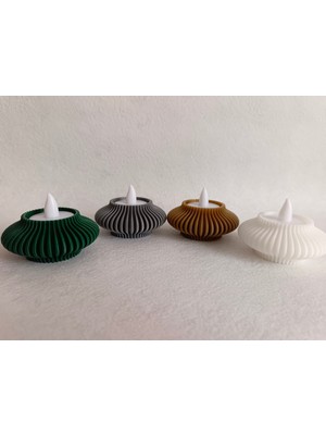 Radyal Tealight 3'lü Dekoratif Obje, Biblo, Dekor, Tealight Mumluk (3 Adet LED Mumluk Dahil)