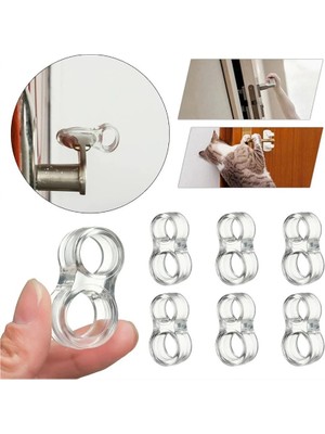 Tify Şeffaf Silikon Plastik Kapı Kolu Tutucu Tutacağı Durdurucu Pencere Tamponu Stoperi (12 ADET)