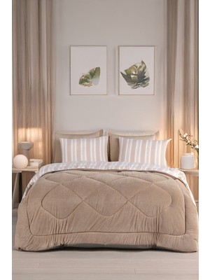 Comfort Set Yeni Nesil Wellsoft Yorganlı 2 Parça Tek Kişilik Soft Line Bej