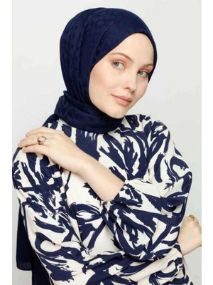 Valor Scarf Bloom Desen Şal - Lacivert