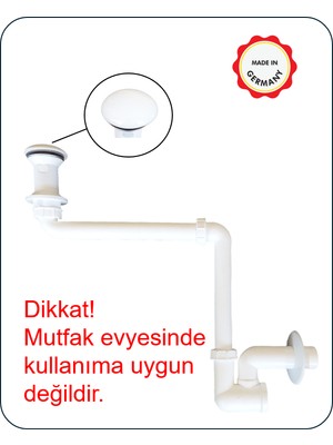 Dallmer Yer Kazandıran Lavabo Sifonu 137 - Taşma Deliksiz,Lavabo Dolabında ve Çekmecesinde,Lavabo Altında Duvara Bitişik Montajlı Koku Önleyici S Sistemi,Kolay Temizlenir Giderli, Ayarlanabilir Borulu