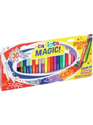 Carioca Sihirli Keçeli Boya Kalemi 30'lu Özel Set Renkli ve Silinebilir Tasarım