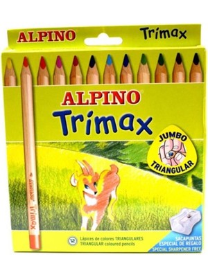 Alpino AL-113 Trimax Jumbo Kuru Boya Kalemi 12'li Renkli Çocuklar İçin Ergonomik Tasarım