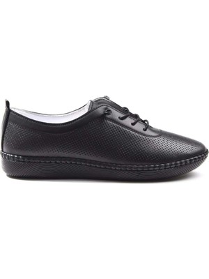 Tardelli Hakiki Deri Ortopedik Lastik Bağcıklı Kadın Ayakkabı CKR00948 - 38