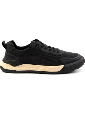 Bambi Siyah  Deri Erkek Sneaker E01185510603
