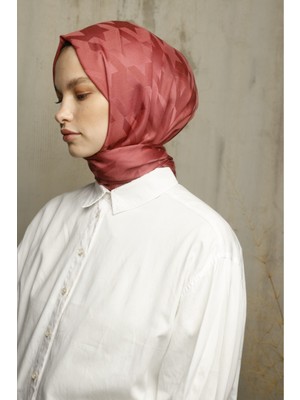 Valor Scarf Kazayağı Desen Ipeksi Jakar Şal - Şeker Pembe
