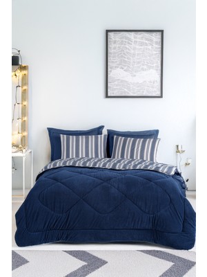 Comfort Set Yeni Nesil Wellsoft Yorganlı 2 Parça Tek Kişilik Soft Line Lacivert