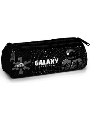 Coral High Siyah Galaxy Desenli Üç Bölmeli Kalem Çantası 11171