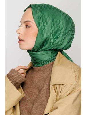 Valor Scarf Qoza Desen Ipeksi Jakar Şal - Çay Ağacı