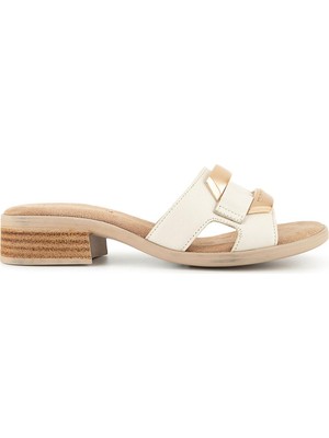 Hush Puppies Brzina 625211 Hakiki Deri Kadın Terlik Krem