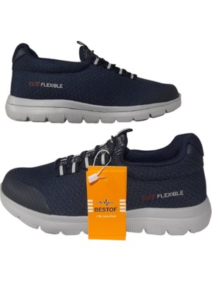 Bestof Lacivert Lastikli Hafif Unisex Yürüyüş Günlük Ayakkabı