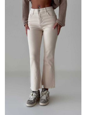 Paçaları Püskülllü,likralı Kot Pantolon