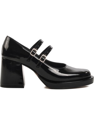 Ayakmod Siyah Platform Topuk Kadın Abiye Ayakkabı 336526 Z