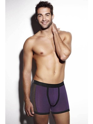 Goldenbay Sheyma Mor Puantiyeli Yarı Transparan Pamuklu Erkek Boxer 1764