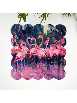 Decofav Yağlıboya Flamingolar Tasarımlı Kumaş Kokteyl Peçetesi 1 Adet
