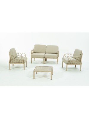 Novussi Garda Sofa Set 2+1+1+Sehpa Bej Minderli