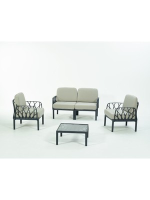 Novussi Garda Sofa Set 2+1+1+Sehpa Bej Minderli