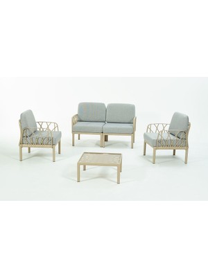 Novussi Garda Sofa Set 2+1+1+Sehpa Gri Minderli