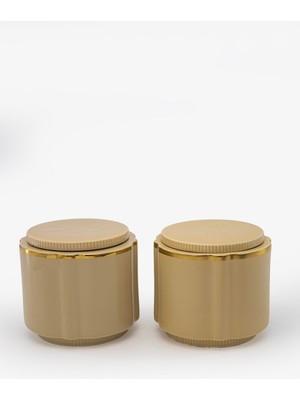 Mikasa Moor Krem Lavanta Desenli 2'li Kavanoz 14 x 13 cm