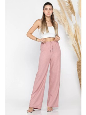 Kadın Bel Lastikli Bol Paça Pantolon P-00012454