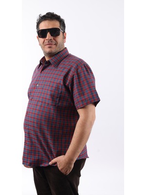 Tousus Kısa Kol Ekose Pamuklu Erkek Gömlek KK-8074-TSS