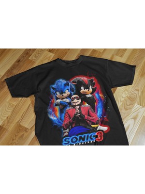 Texclusive Sonic Çocuk Tshirt Siyah