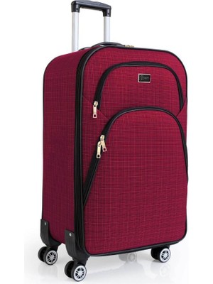 Kabin Boy 4 Teker Kumaş Valiz Bordo 1081