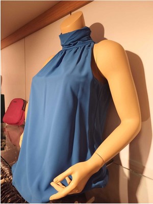 Qimya Butik Kolsuz Salaş Bluz