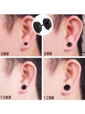 Bylin Tünel Görünümlü Disk Kilitli Unisex Piercing/küpe/ Çap 10mm- 1 Adet