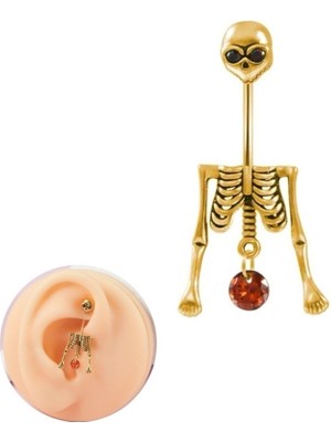%100 316 L Cerrahi Çelik Uzaylı Piercing Küpesi/ Rook, Lobe, Upper Helix -1 Adet -Bar Kalınlığı 1mm
