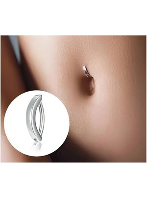Bylin %100 316 L Cerrahi Çelik Curved Clicker Belly Piercing /göbek Piercingi-Bar Boy 10mm- 1 Adet