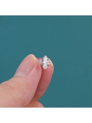 Bioplast Eşek Gözü Taşlı Piercing - Bar Uzunluğu 8 Mm- 1 Adet