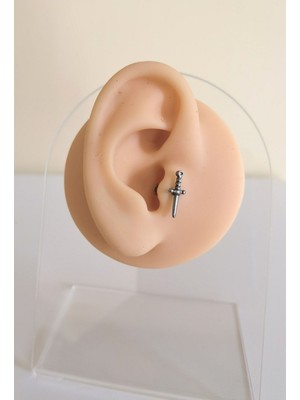%100 Cerrahi Çelik Hançer Piercing / Kama Piercing Küpesi- 1 Adet