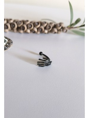 %100 316 L Cerrahi Çelik Iskelet El Kaş Piercing - Bar Uzunluğu 8 mm - 1 Adet