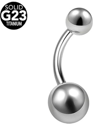 %100 G23 Titanyum Göbek Piercing - Bar Boy 12MM-İLK Delim-  1 Adet