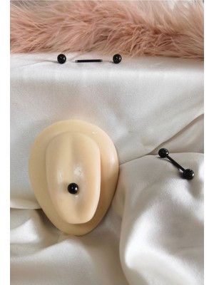 %100 316 L Cerrahi Çelik Jüpiter Dil Piercingi - Bar Uzunluğu 16 mm - 1 Adet