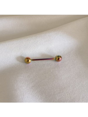 Bylin Cerrahi Çelik Top Uçlu Dil Piercing -Bar Uzunluğu 18mm-1 Adet
