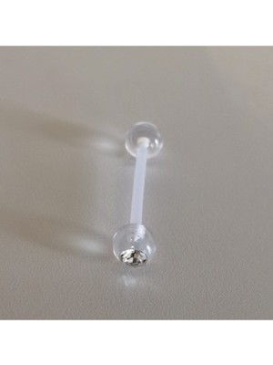 Bioplastik Dil Piercingi-1,6mm-Bar Uzunluğu 16MM-1ADET