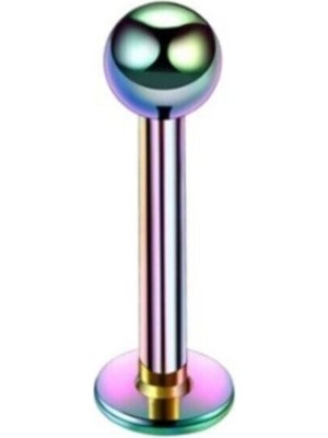 Bylin Cerrahi Çelik çok renkli Labret Piercing/ bar boy 6mm-1 adet