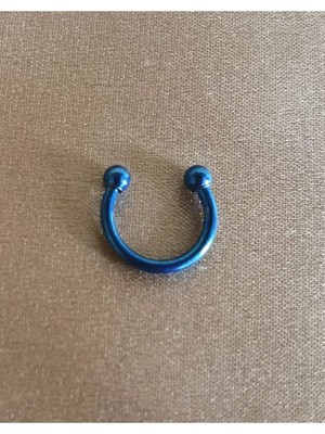 Bylin 316 L Cerrahi Çelik Lacivert C Piercing- Halka Çapı 8mm-Kalınlığı 1,2mm-1 Adet