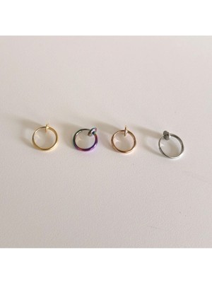 Unisex Sarı Yaylı Piercing Seti  4 Adet