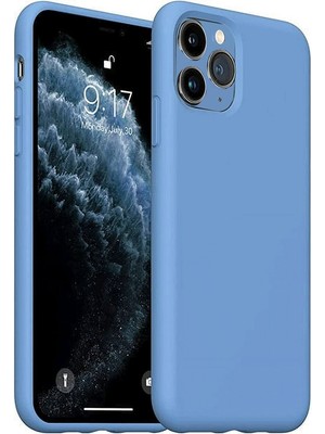 Bilişim Akademi  Apple iPhone 11 Pro Max Kılıf Silikon Kılıf Yumuşak Kılıf Içi Kadife Lansman - Mavi